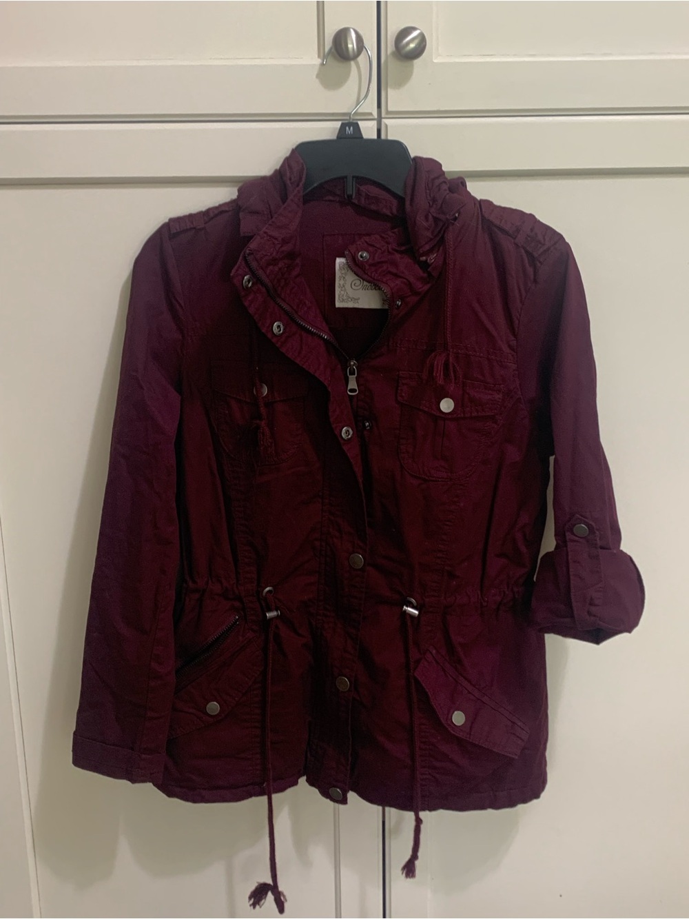 Women's Burgundy Utility Anorak Jacket